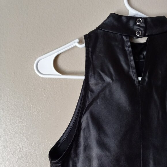 INDEED Black Silver-Studded Leather Look-alike Tank Women's S - Picture 8 of 8